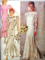 4415 BUTTERICK MERMAID DROP FLARE BRIDE DRESS, TRAIN PATTERN 8-12,14-16
